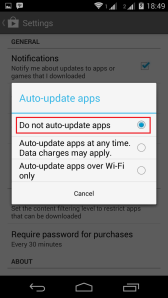 cara mematikan update otomatis aplikasi android